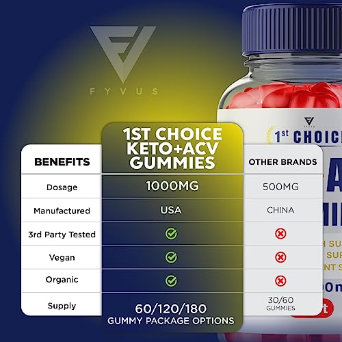 (2 Pack) 1st Choice Keto ACV Gummies, First Choice Gummies Advanced ACV - 1st Choice