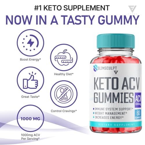 (2 Pack) Slimsculpt Keto ACV Gummies, Slim Sculpt Keto Gummies Drops Advanced Apple