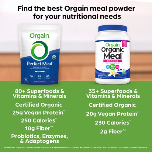 Orgain Organic Perfect Meal Replacement Protein Powder, Vanilla - 25g Plant Based Protein - AB Mystery