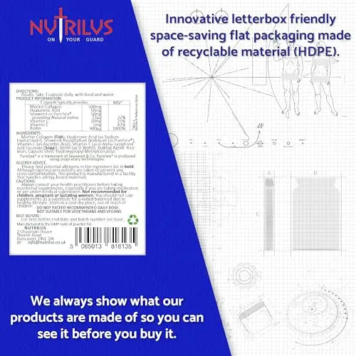 Marine Collagen Complex 60 Capsules 500mg with PureSea Seaweed Providing Iodine - AB Mystery