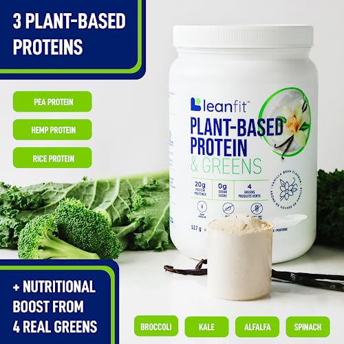 LeanFit Plant-Based Protein & Greens Natural Vanilla – 20g Plant Protein + 4 Leafy Greens - AB Mystery