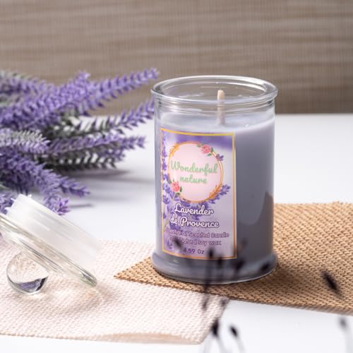 Wonderfulnature Lavender de Provence Pure Essential Oil Scented Candle, Aromatherapy - AB Mystery