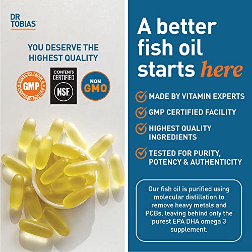 Dr. Tobias Omega 3 Fish Oil, 800 mg EPA 600 mg DHA Omega 3 Supplement for Heart - AB Mystery