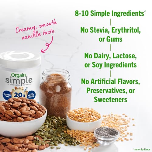Orgain Organic Simple Vegan Protein Powder, Vanilla - 20g Plant Based Protein - AB Mystery