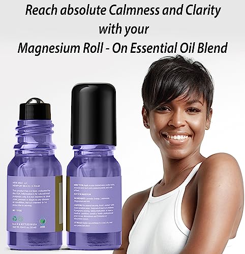 Calm Magnesium Roller Lavender Orange Cedarwood Essential Oil Roll On Calming Aromatherapy Self Care - AB Mystery