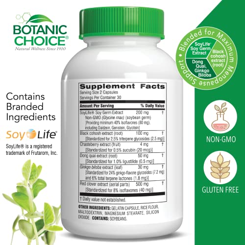 Botanic Choice Natural Menopause Hot Flash Relief Balance Supplement for Women - Powerful Herbal Blend - AB Mystery