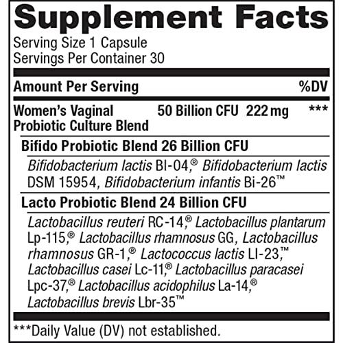 Renew Life Women's Probiotic Capsules, 50 Billion CFU Guaranteed, Supports pH Balance - AB Mystery