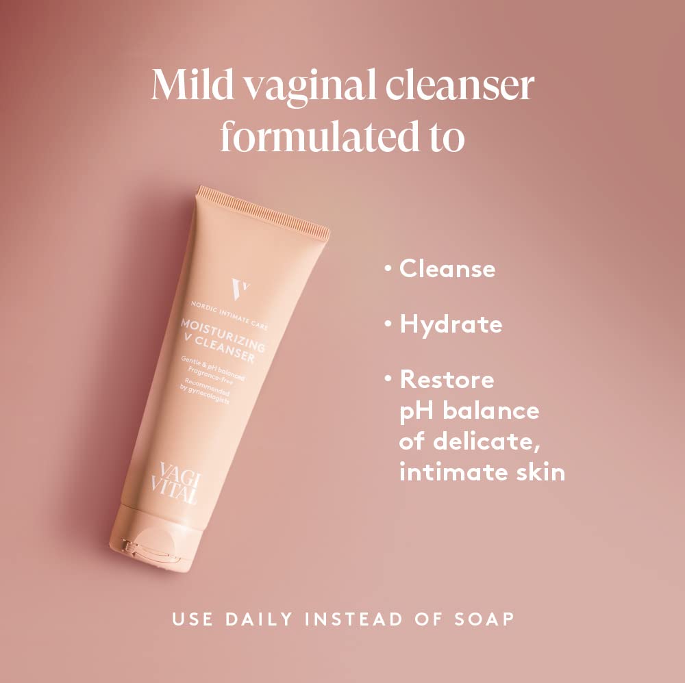 VagiVital V-Cleanser Moisturizing Daily Feminine Wash for Intimate Area, Soap-Free, Fragrance Free - AB Mystery