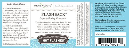 Herbalogic - Flashback Herb Capsules - Natural Relief for Menopausal Hot Flashes, Night Sweats, Sleeplessness - AB Mystery