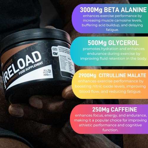 MYOBAND Hotshot Reload Pre-Workout Protein Powder Food Supplement 300g - Cola Kube MYOBAND