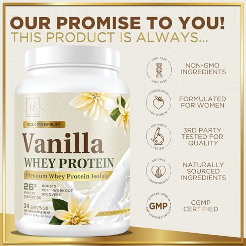 Hello Lovely! Whey Protein Powder, Vanilla Flavored Whey Isolate with 26g Protein - AB Mystery