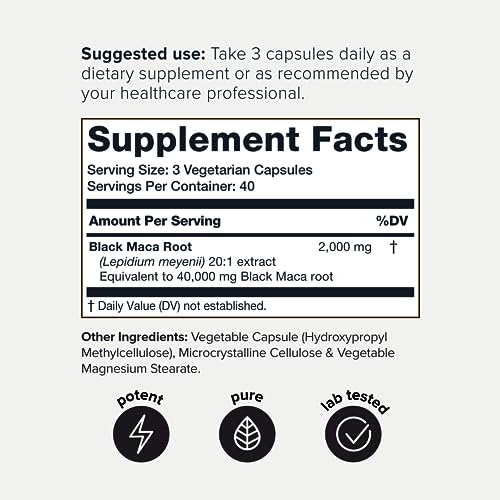 40,000mg Pure Black Maca Root Extract - Ultra Concentrated 20:1 Single Origin Wildcrafted - AB Mystery