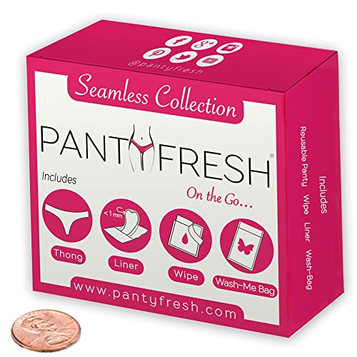 to-Go Panty Kit Includes 4 Items Seamless Thong Underwear Fresh Wipe Pantyliner & Washbag Travel - AB Mystery