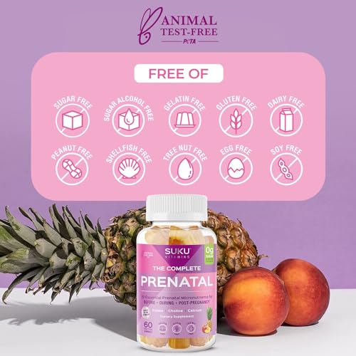 SUKU Vitamins - Complete Prenatal - Enriched with Calcium, Vitamin K2, Vitamin B12 SUKU Vitamins