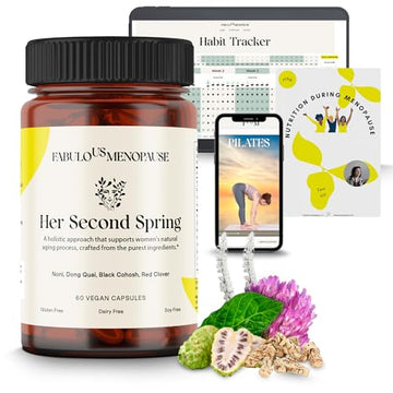 Fabulous Menopause Kit Supplements for Women. Black Cohosh, 60 Caps. Includes E-Book, Recipes
