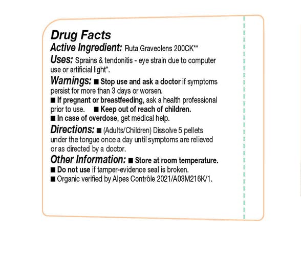 OLLOIS Ruta Graveolens 200ck Organic, Lactose-Free, Kosher Homeopathic Medicine, 80 Pellets - AB Mystery