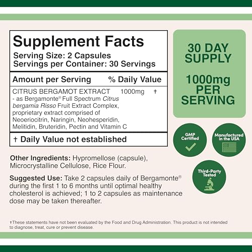 Citrus Bergamot Supplement - Only Patented, Clinically Proven Bergamot Extract - 1,000mg - AB Mystery