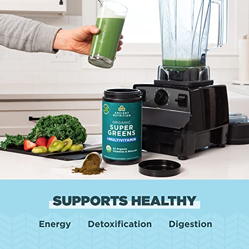 Ancient Nutrition Organic SuperGreens and Multivitamin Powder with Probiotics - AB Mystery