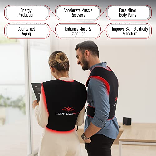 LuminousRLT Red Light Therapy Pad, Adjustable Infrared Light Therapy Back Wrap - AB Mystery