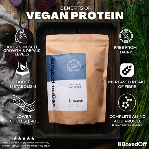 Vegan Protein Powder, Complete Plant Based Protein - 5 Plant Protein Sources - No Additives Boxed Off