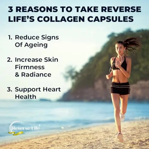 Reverse Life Marine Collagen Capsules 1200mg – with Hyaluronic Acid & Vitamin C + Q10 - AB Mystery