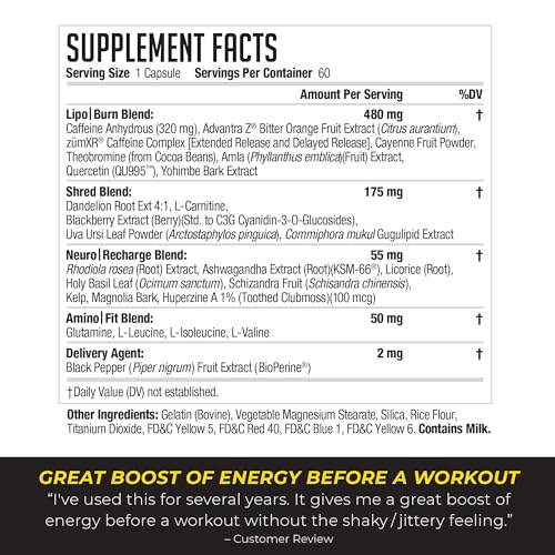 LIPORUSH NDS Nutrition XT - Super Concentrated Thermogenic with L-Carnitine & Teacrine - AB Mystery