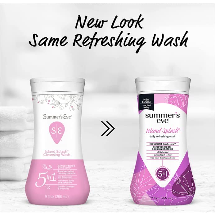 Summer's Eve Island Splash Refreshing Daily Feminine Wash, Removes Odor, pH balanced, 9 fl oz. (Pack of 2) - AB Mystery
