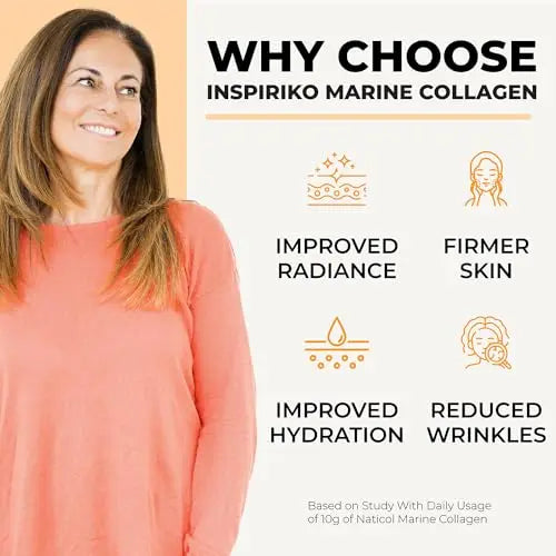 Marine Collagen Powder for Women - Marine Collagen with Hyaluronic Acid, Vitamin C Inspiriko