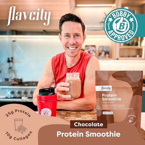 FlavCity Protein Powder Smoothie, Chocolate - 100% Grass-Fed Whey Protein Smoothie - AB Mystery