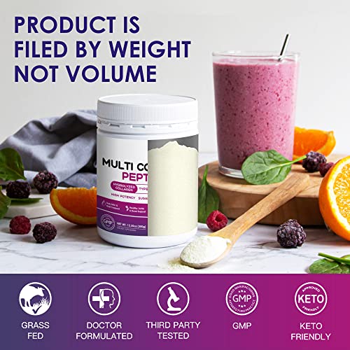 NATURE TARGET Multi Collagen Peptides Powder - Type I, II, III, V, X - Hydrolyzed Collagen - AB Mystery