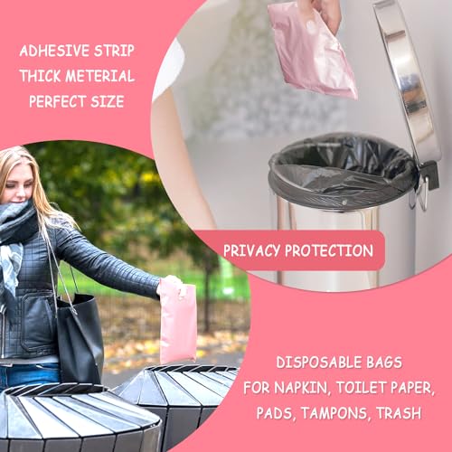 400 pcs Sanitary Napkin Disposal Bags, Feminine Personal Disposal Bags, Pink Feminine Hygiene Disposal - AB Mystery