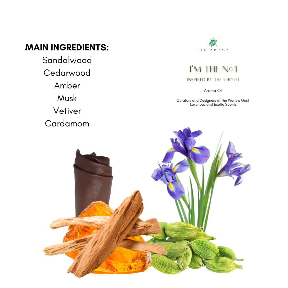 SLK Aroma - The No. 1 - Niche Blend of Essential Oils - Sandalwood, Cedarwood, Amber, Musk - AB Mystery