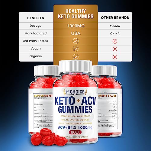 (2 Pack) 1st Choice Keto ACV Weight Loss Gummies Keto First Choice ACV Advanced Formula