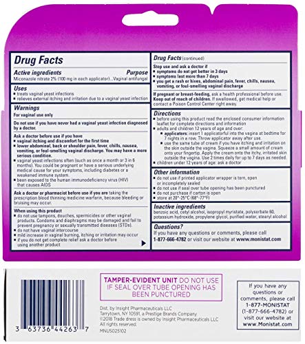 Monistat 7-Day Yeast Infection Treatment | Cream with Disposable Applicators - AB Mystery