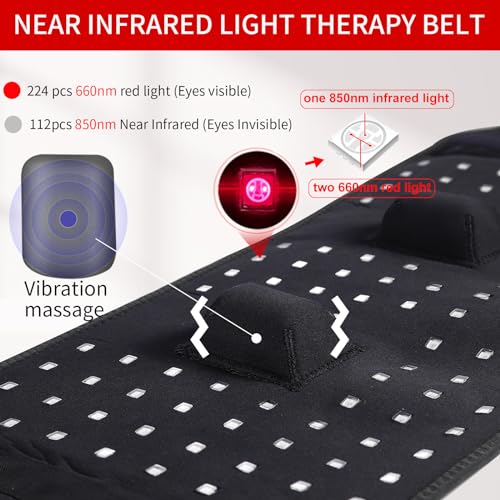 TUOYR Cordless Red Light Therapy Belt for Back Pain Relief with 10000mAH Power Bank - AB Mystery