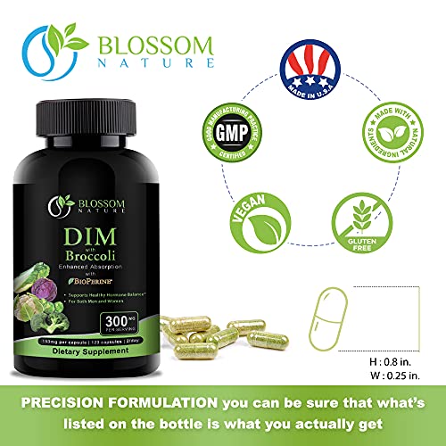DIM Supplement 300mg with Broccoli 200mg BioPerine 10mg-Hormone and Estrogen Balance - AB Mystery