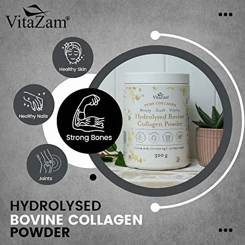 Vitazam Bovine Collagen Peptides - Hydrolyzed Type 1 & 3 Collagen Powder Protein Supplement for Healthy - AB Mystery