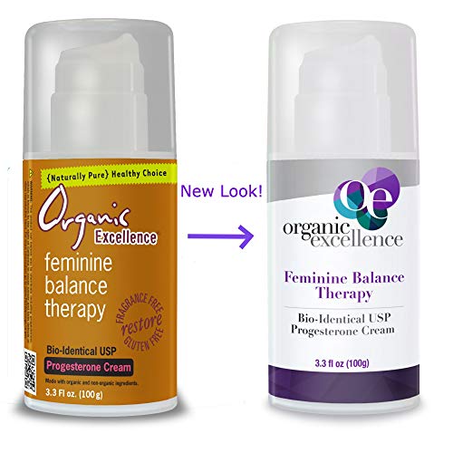 Organic Excellence Feminine Balance Therapy - USP Bio-Identical Progesterone Cream - 3 oz - AB Mystery