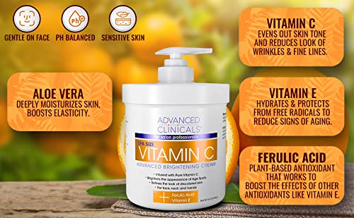 Advanced Clinicals Vitamin C Cream. Advanced Brightening Cream. Anti-aging cream - AB Mystery