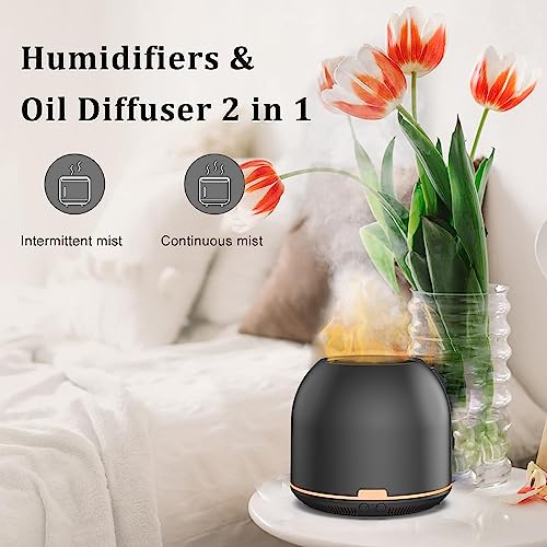 Flame-Light Aroma Diffuser,Ultrasonic Aromatherapy Diffuser with Auto-Off Function Timers - AB Mystery