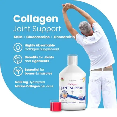 Swedish Nutra Joint Support Collagen - Pack of 500ml, 33 Day Supply | Berry Flavour | with Vitmain C & Glucosamine Swedish Nutra