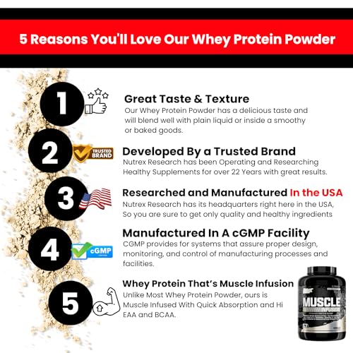 Nutrex Research Whey Protein Powder, Vanilla Muscle Infusion Whey Isolate w/EAA - AB Mystery