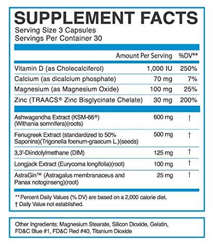eFlow Nutrition Enflux Natural T Support with KSM-66 Ashwagandha - Supplement - AB Mystery