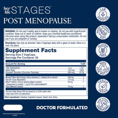 Solaray Postmenopause her Life Stages - Post Menopause Supplements for Women with Resveratrol - AB Mystery