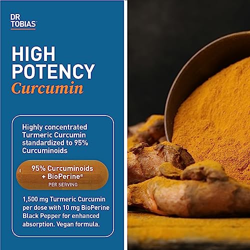 Dr. Tobias Turmeric Curcumin Supplement with BioPerine & Black Pepper, Extra Strength - AB Mystery