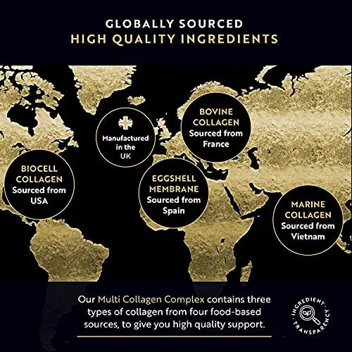 Premium Multi Collagen Protein Capsules with Type I, II, III - Includes Hydrolysed Grass - AB Mystery