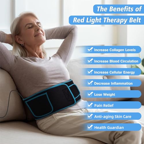 Red Light Therapy Near Infrared Light Therapy Wrap Belt for Body with Timer for Waist Back Shoulder - AB Mystery
