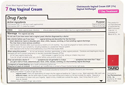 Taro Clotrimazole 7 Vaginal Cream 45 g (Pack of 4) - AB Mystery