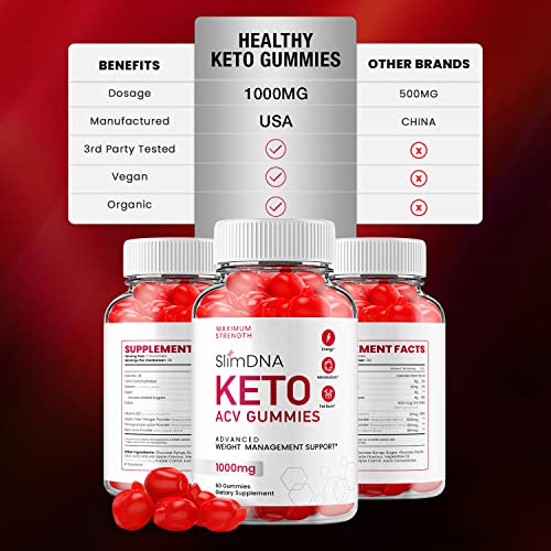 (5 Pack) Slim DNA ACV Keto Gummies Slim DNA ACV + Keto Advanced Keto Formula Plus